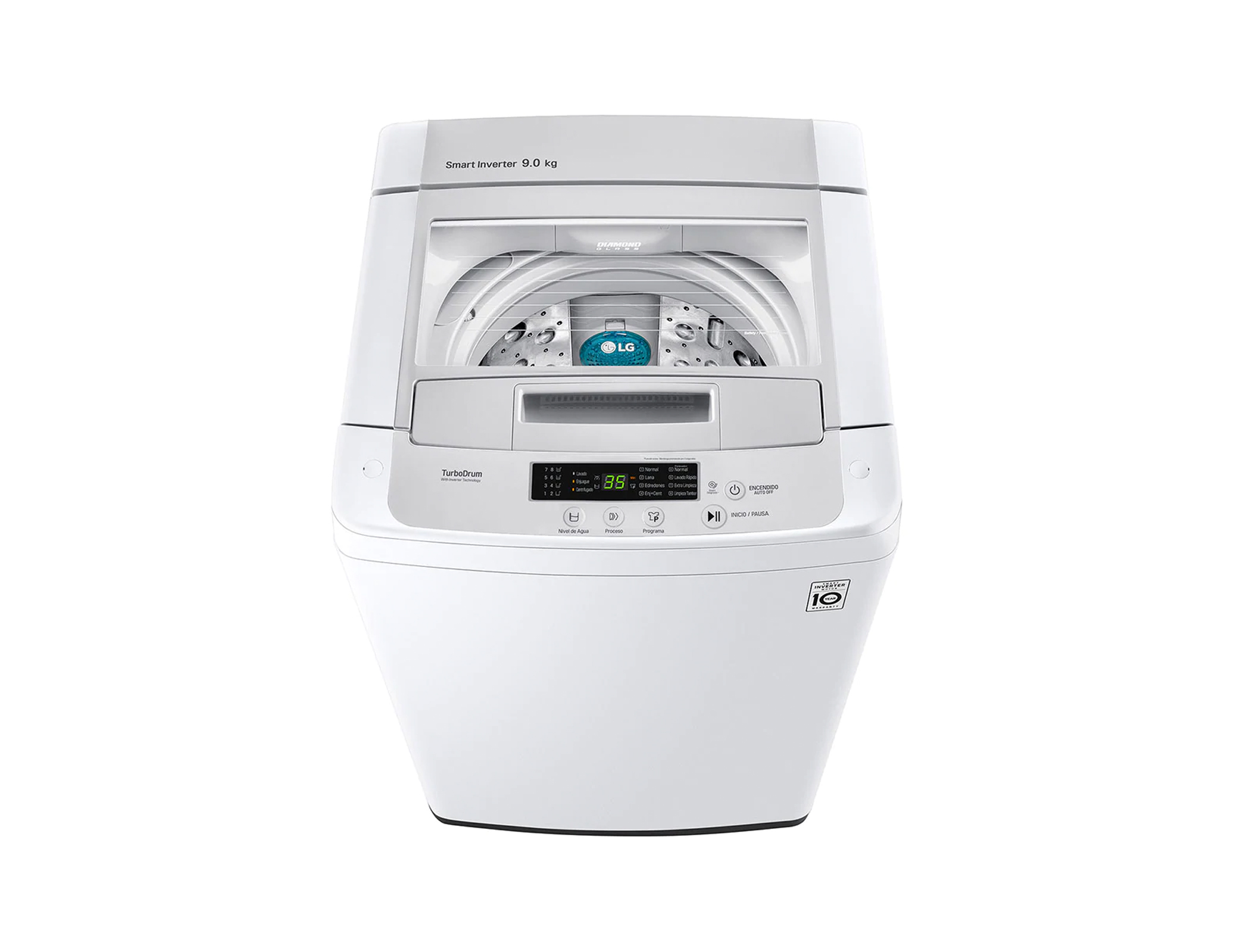 LG 9kg Lavadora Carga Superior, Smart Inverter, Smart Motion