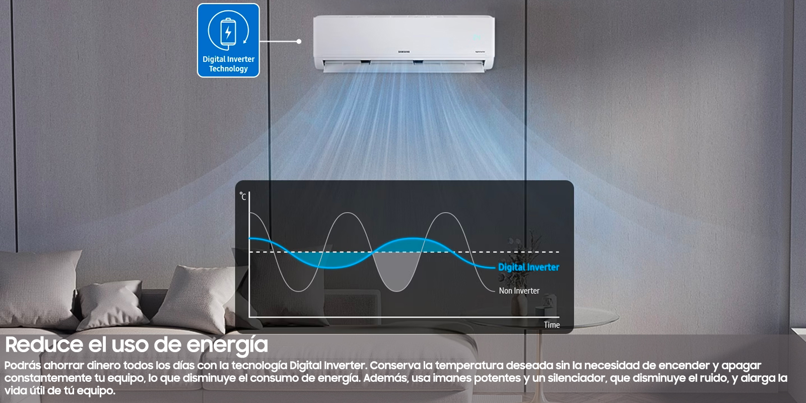 Aire Acondicionado Samsung Split Inverter, Frío & Calor