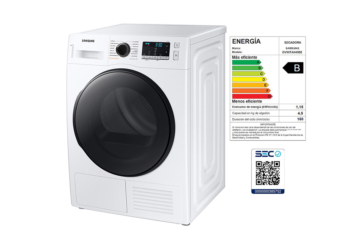 Secadora Samsung 9Kg Por Bomba de Calor con Puerta Reversible  DV90TA040BE/ZS - Llevatelo.cl