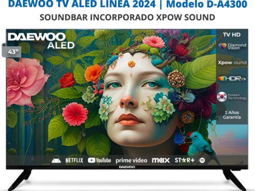 SMART TV DAEWOO ALED 43" FHD ANDROID SOUNDBAR INCORPORADO | D-A4300